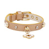 Doge Crystal Charm Free Soft Genuiner Leather Collar