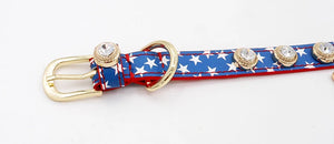 Doge Crystal Charm Free Soft Genuiner Leather Collar