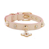 Doge Crystal Charm Free Soft Genuiner Leather Collar