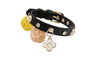Doge Crystal Charm Free Soft Genuiner Leather Collar