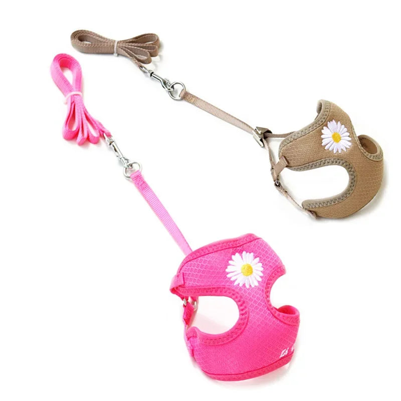 Daisy Embroidery Harness for Small Dogs,