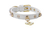 Doge Crystal Charm Free Soft Genuiner Leather Collar