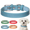 Adjustable Leather Small Dog Collar