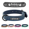 Personalized Custom Leather Dog Collar Name ID Tags