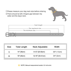 Adjustable Leather Small Dog Collar